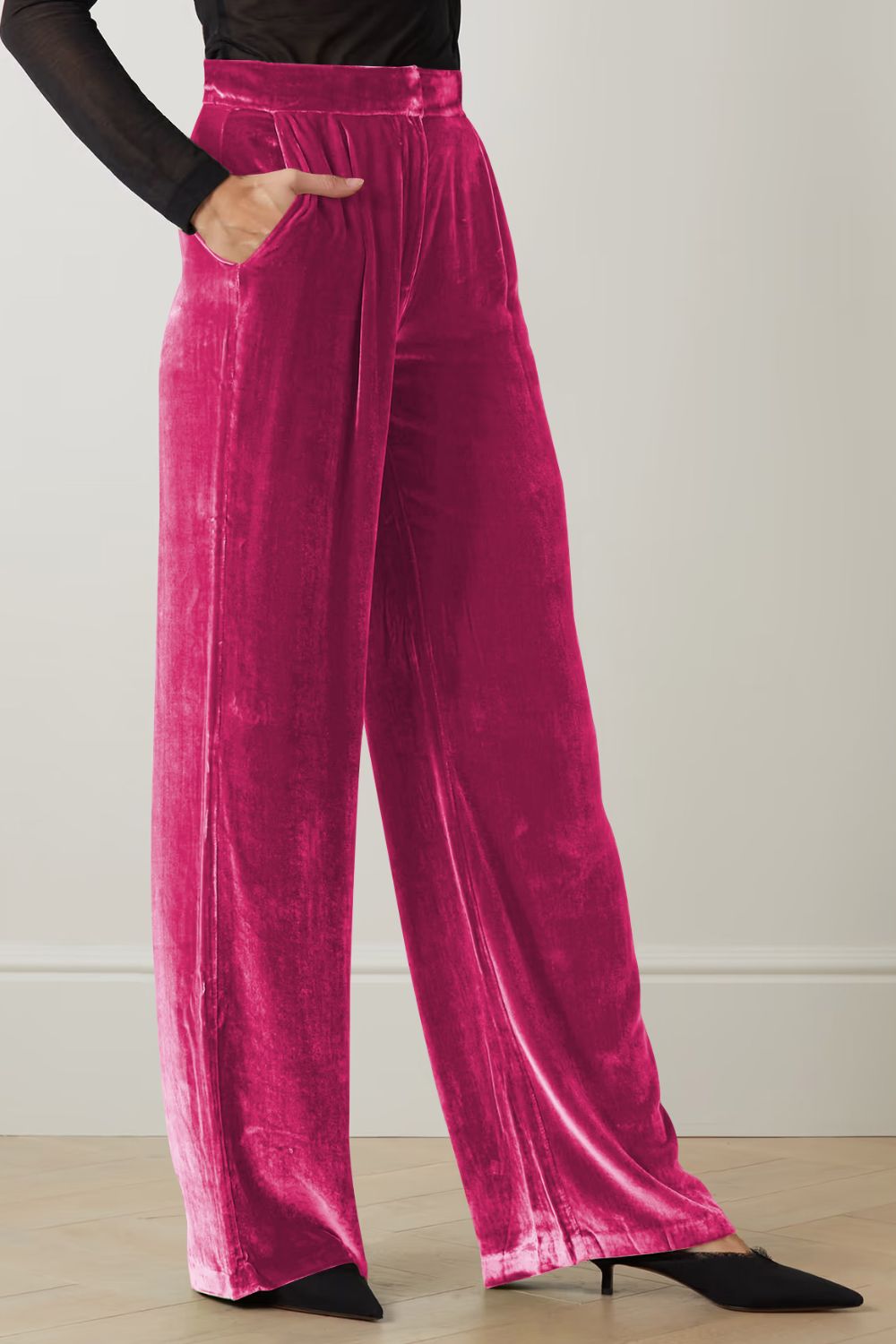 Loose Fit High Waist Long Pants Pockets (11)
