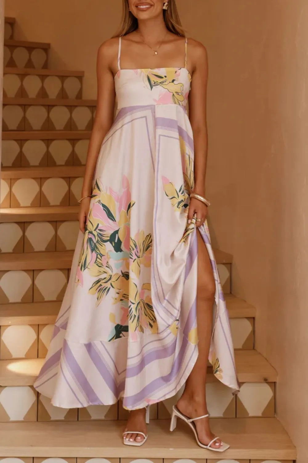 Printed Square Neck Cami Maxi Dress (11)