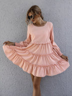 Ruffle Tiered Long Sleeve Mini Dress (13)