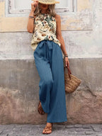 Printed Tank Top Wide Leg Pants Set (9)