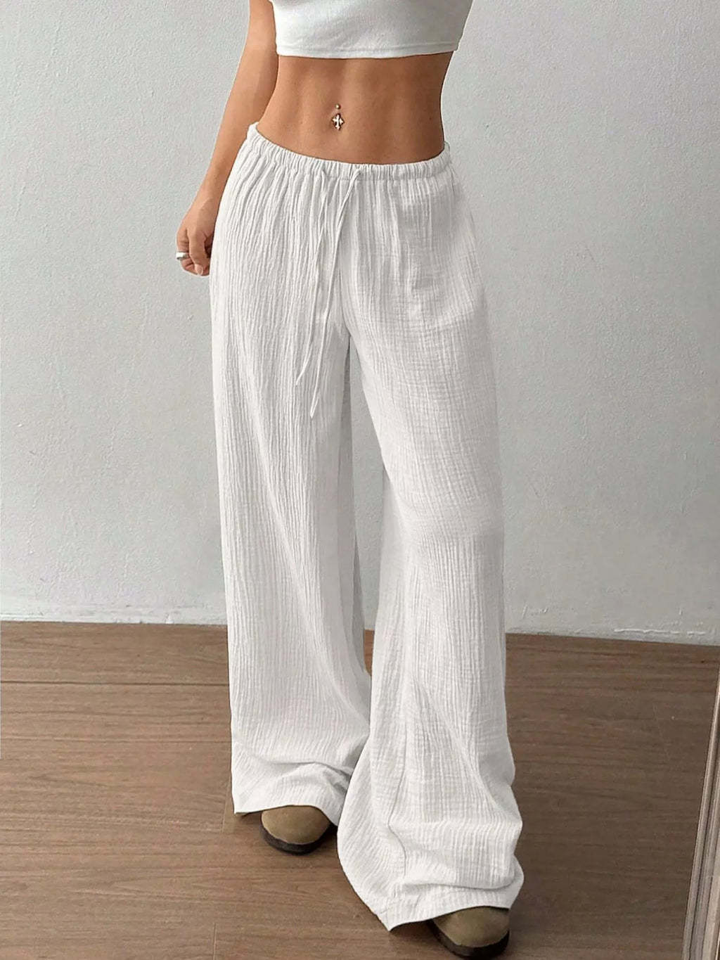 Wide-leg Drawstring Pants (4)