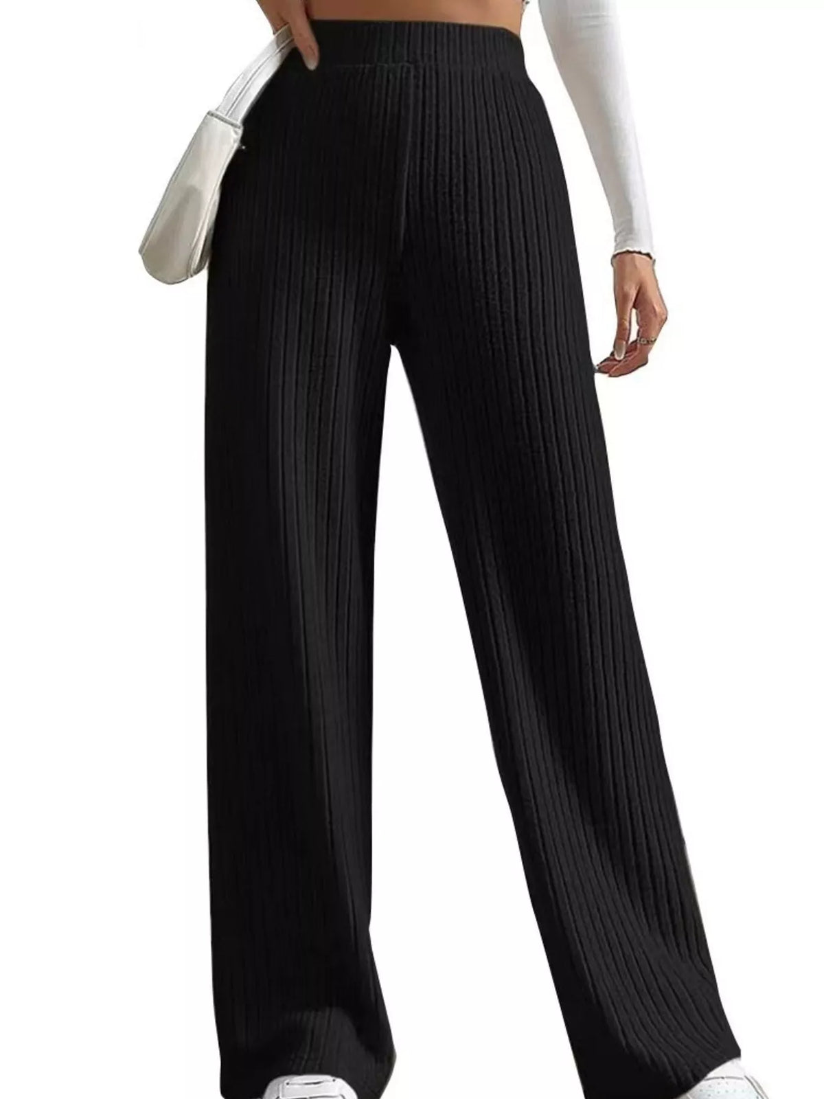 Ribbed Knit Wide-leg Sweater Pants (5)