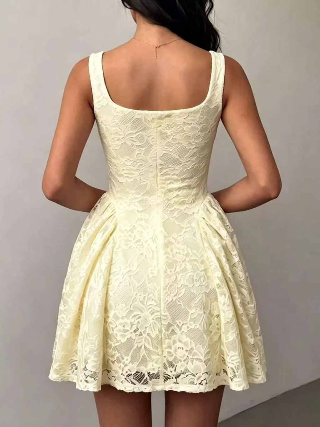 Floral Lace Square Neck Mini Dress (11)
