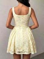Floral Lace Square Neck Mini Dress (11)