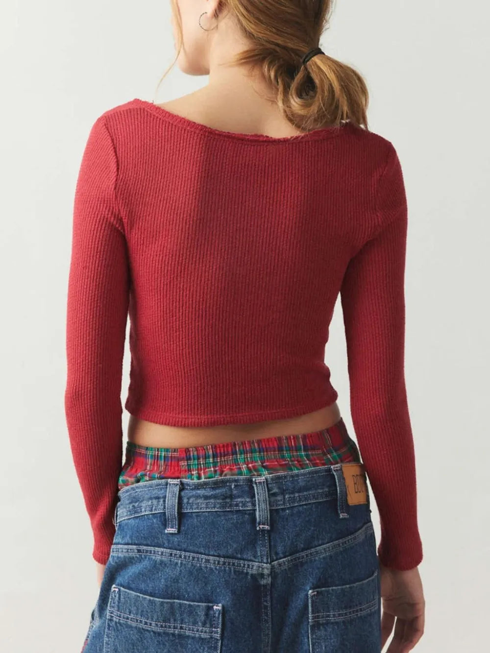Notched Long Sleeve T-shirt (2)