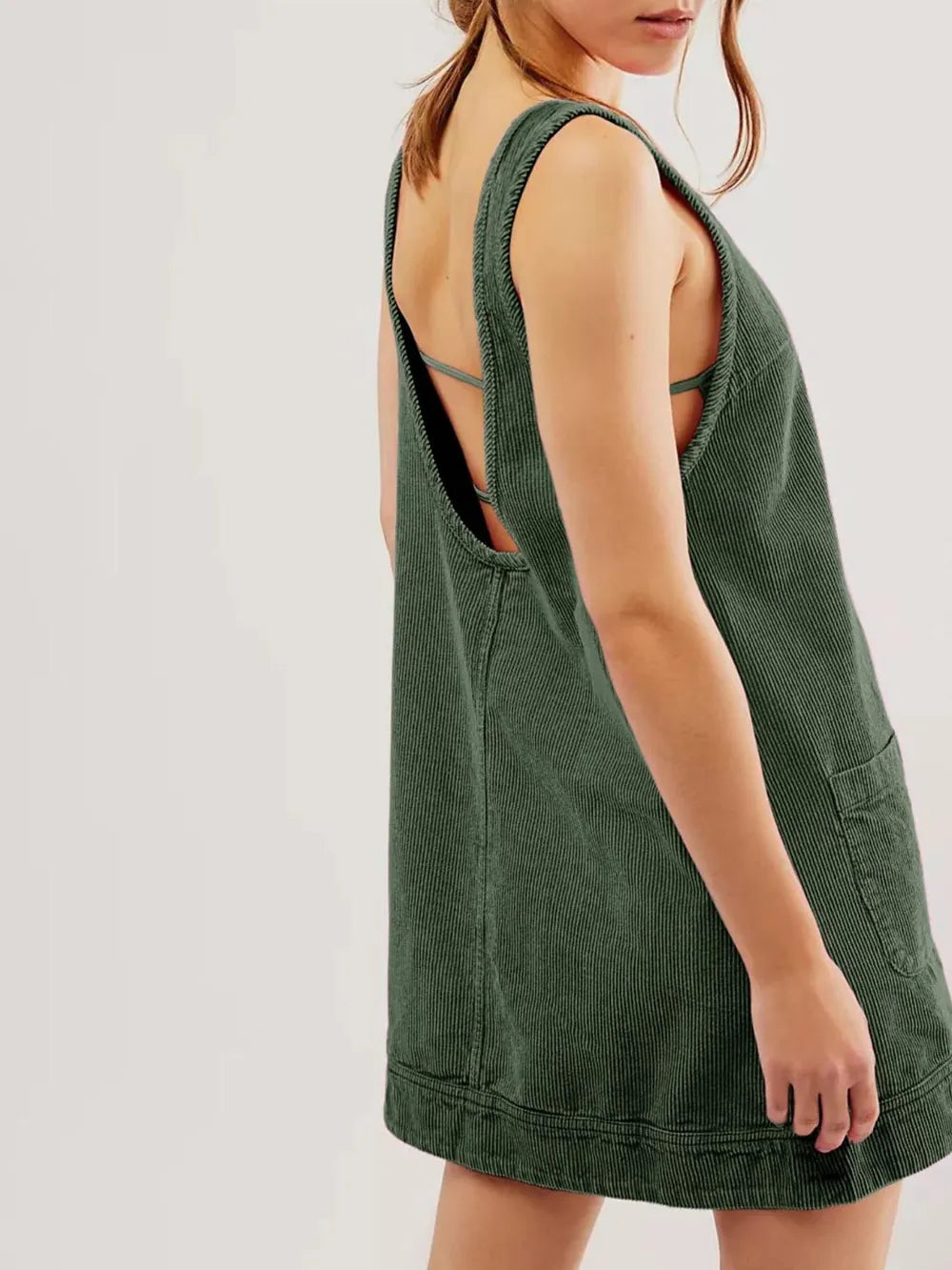 Round Neck Wide Strap Mini Dress Pockets (17)
