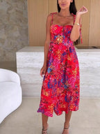 Printed Tie-strap Midi Dress (6)