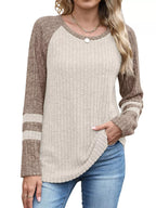 Ribbed Round Neck Raglan Sleeve Top (17)