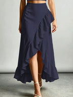 Halter Neck Crop Top High-low Maxi Skirt Two-piece Set (6)