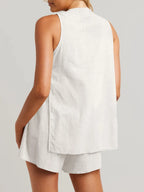 Full Size Button Up Top Shorts Set (13)