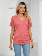 V-neck Short Sleeve T-shirt (10)