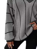 V-neck Textured Knit Sweater (18)