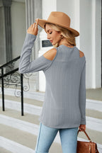 Dropped Shoulder Long Sleeve Blouse (12)