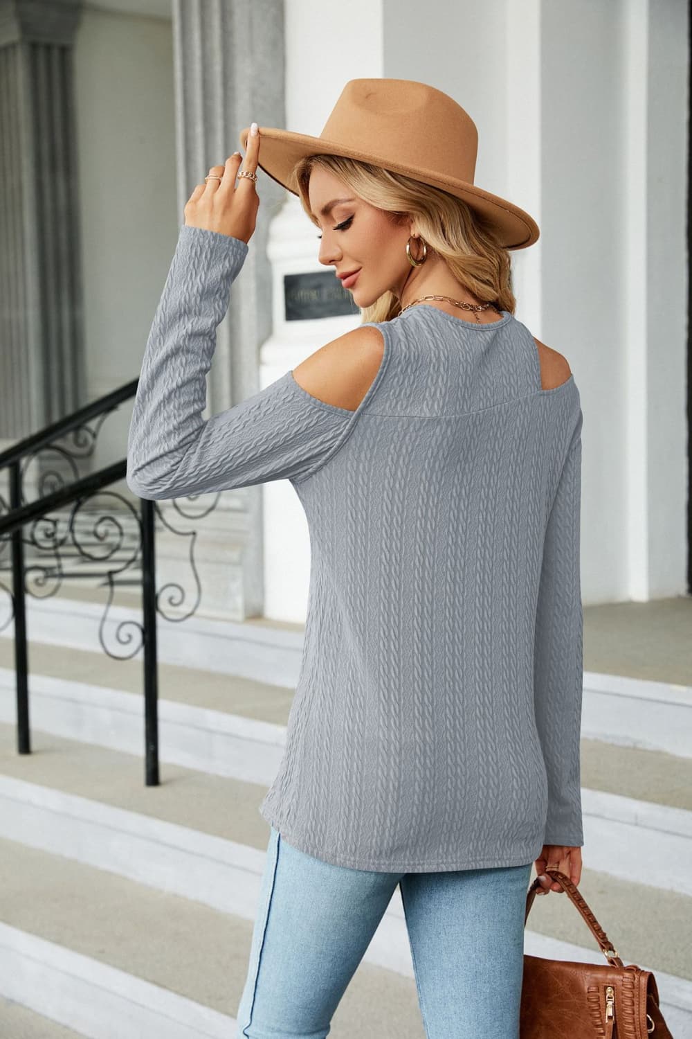 Dropped Shoulder Long Sleeve Blouse (12)