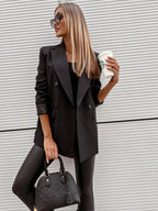 Lapel Collar Long Sleeve Blazer (17)