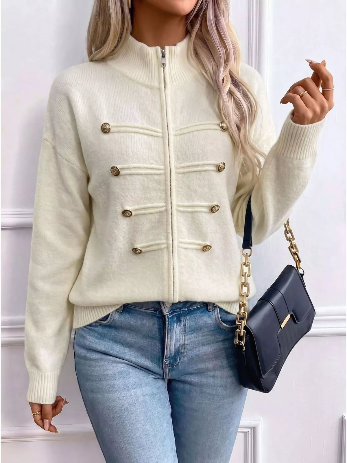 Zip-up Long Sleeve Cardigan (3)