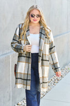 Full Size Plaid Button Up Lapel Collar Coat (29)