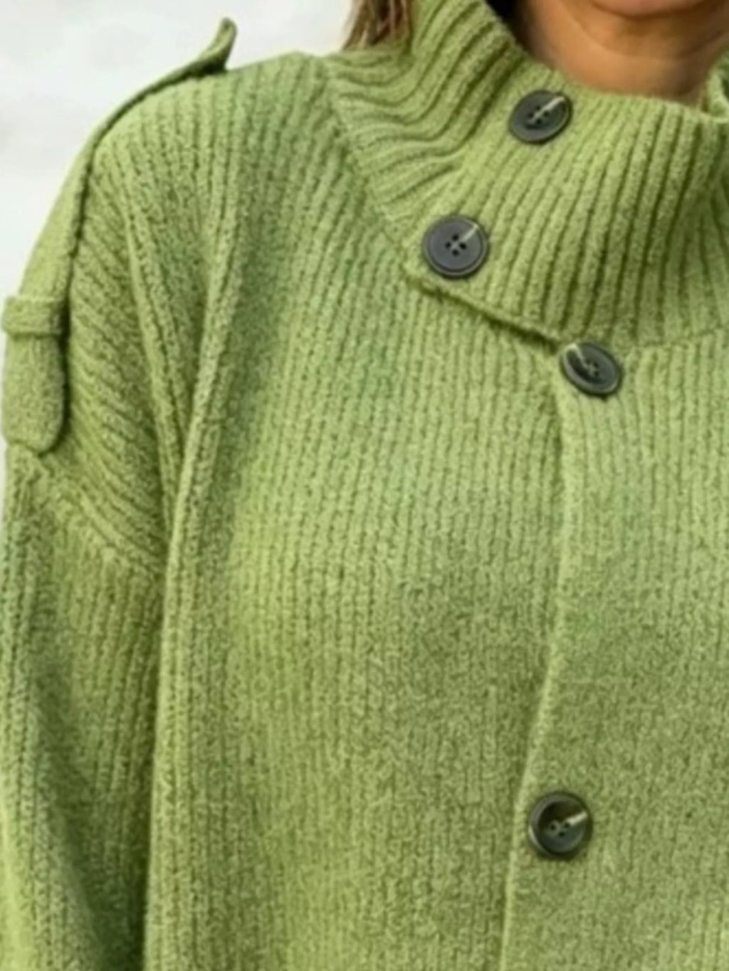 Full Size Button-up Mock Neck Cardigan Plus (6)