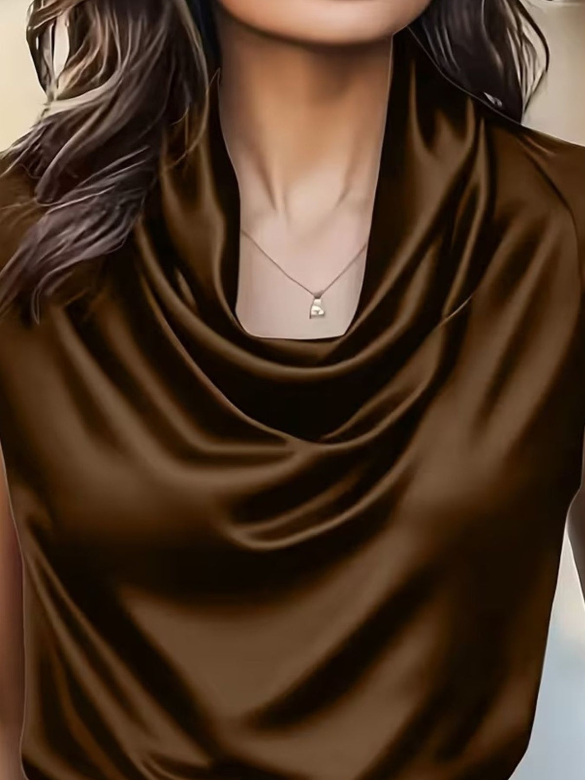 Cowl Neck Satin Blouse (6)
