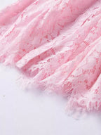 Lace Short Sleeve Mermaid Dress (13)