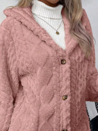 Full Size Button-down Hooded Outerwear Plus (30)