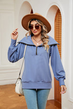 Half-zip Collared Sweatshirt (14)