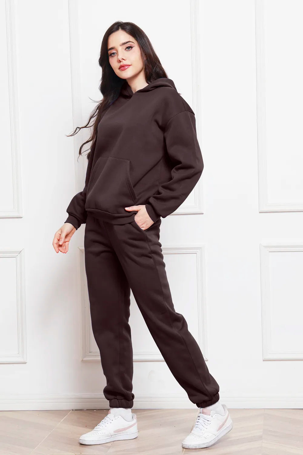 Drop Shoulder Long Sleeve Hoodie Pants Set (14)