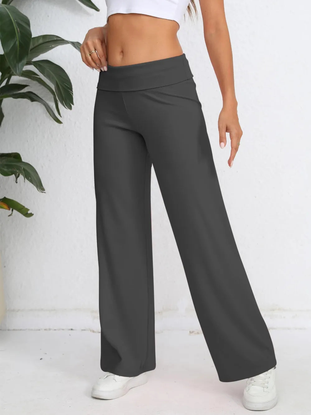 Elastic Waist Wide Leg Pants (4)