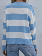 Striped Casual Long Sleeve Knit Top (4)