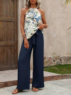 Printed Tank Top Wide Leg Pants Set (27)