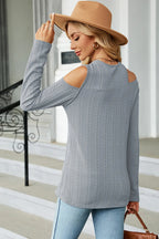 Round Neck Cold Shoulder T-shirt (19)