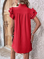 Ruffled Notched Cap Sleeve Mini Dress (25)