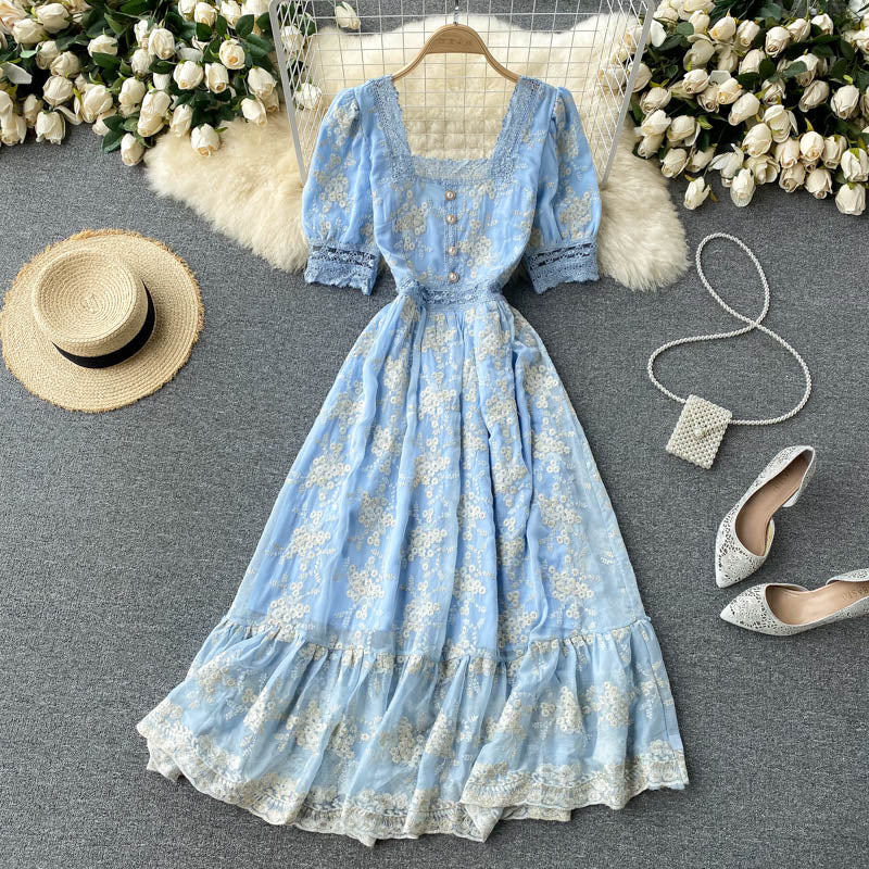 Vintage Lace Slim Dress variant CJLY140791001AZ|CJLY140791002BY|CJLY140791003CX|CJLY140791004DW|CJLY140791005EV