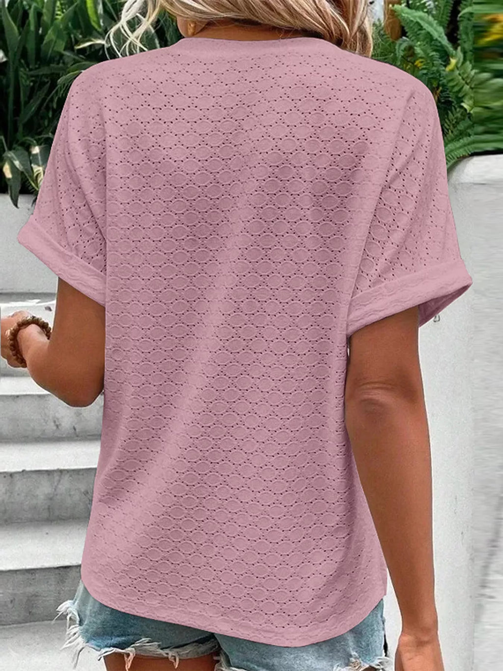 Notched Short Sleeve Top (8)
