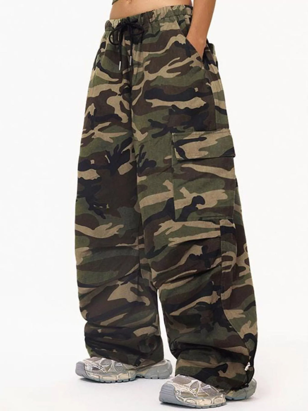 Camouflage Cargo Pants Drawstring Waist (2)