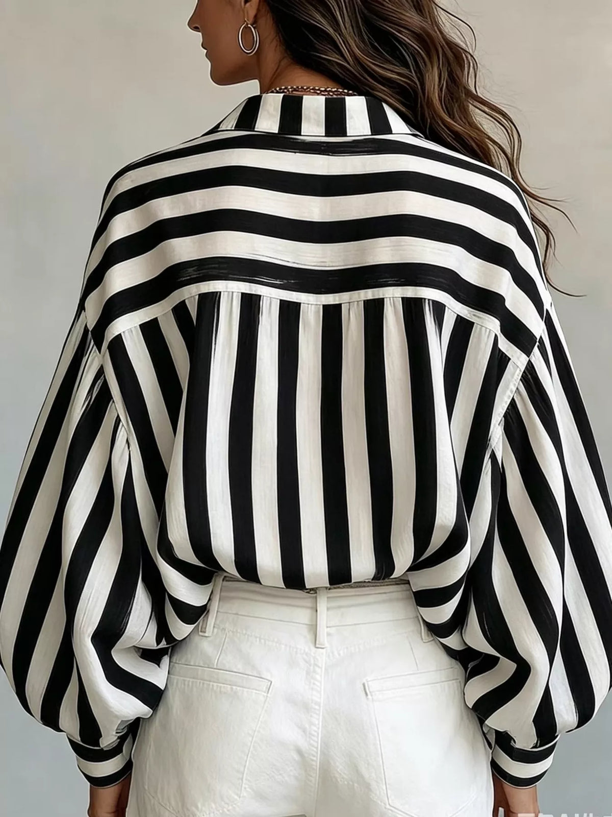 Striped Loose Fit Shirt (10)