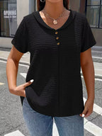 Textured Short Sleeve Blouse (6)
