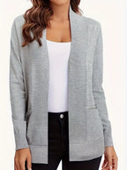 Open Front Long Sleeve Sweater Cardigan (26)