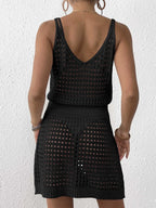 Crochet Knit Cover Up Mini Dress (14)