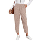 Corduroy Pocket High-waist Solid Color Straight Casual Pants photo 3