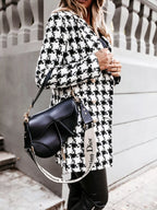 Plaid Tweed Double-breasted Coat (4)