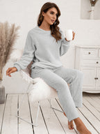 Teddy Long Sleeve Top Pants Lounge Set (11)