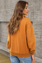 Quarter Zip Dropped Shoulder Sweatshirt (9)