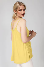 Bamboo Scoop Neck Double Spaghetti Straps Cami