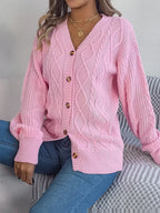 Cable-knit Long Sleeve Cardigan (6)