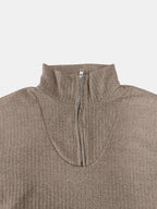 Full Size Quarter Zip Long Sleeve Top (15)