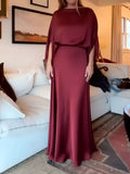 Full Size Elegant Batwing Sleeve Maxi Dress Plus