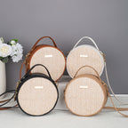 Cute Minimalist Straw Bag Woven Round photo 1