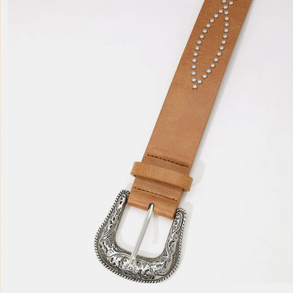 Pu Leather Rhinestone Belt (9)