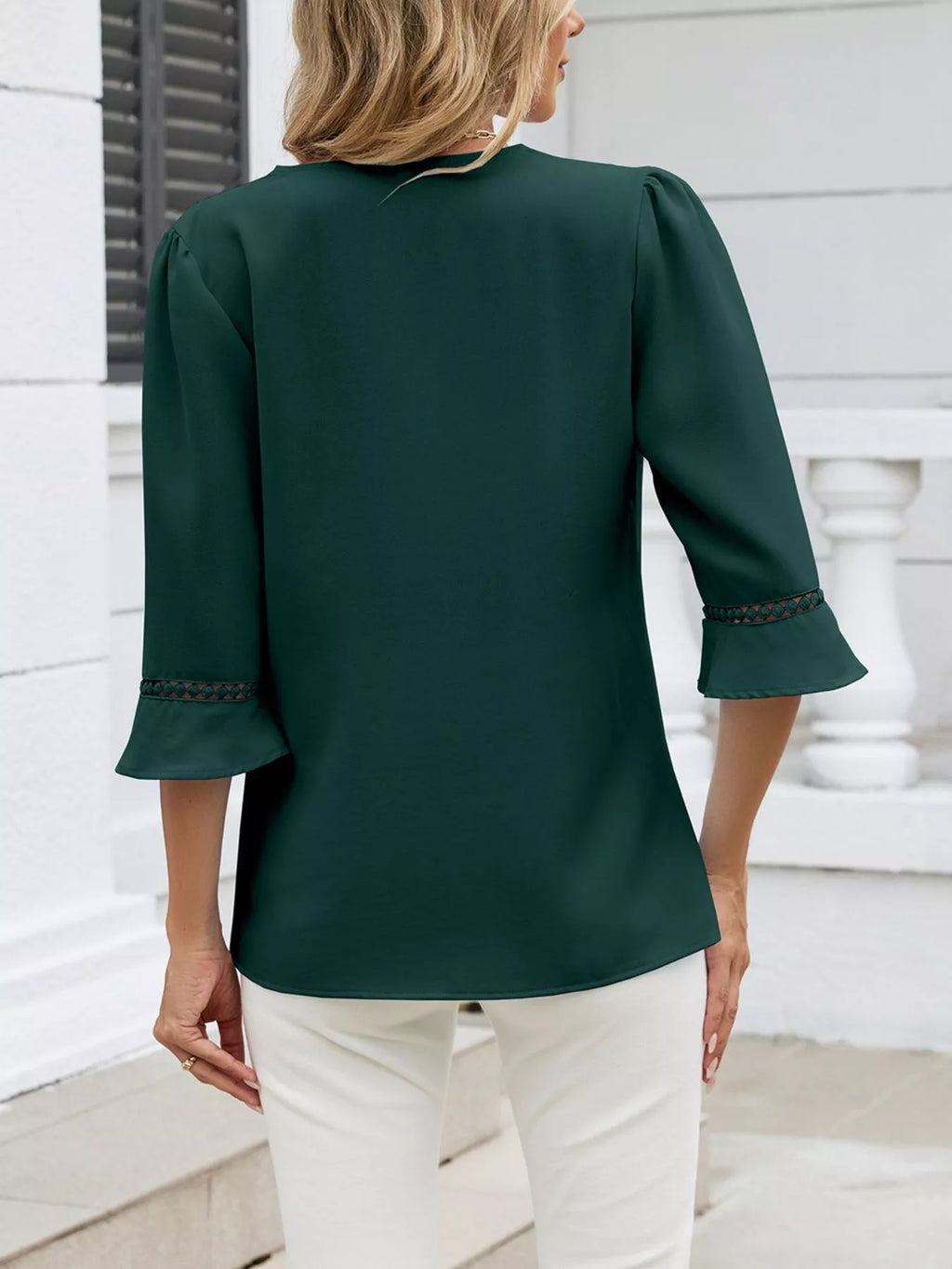 V-neck 3/4 Sleeve Blouse (11)